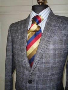 JAEGER  BLUE/ GREY MIX  ITALIAN  WOOL & SILK  JACKET -  UK  36R - Picture 1 of 10