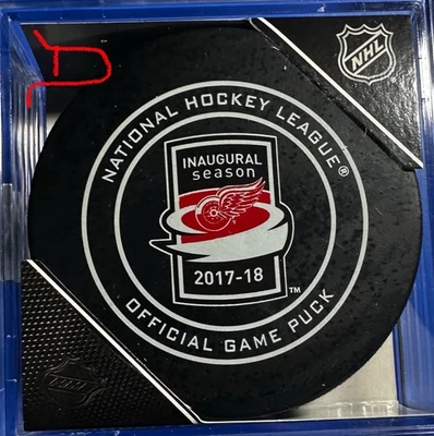 2017-2018 NHL Detroit Red Wings Official Game Puck (Inaugural Season-LCA) - Image 1 of 2