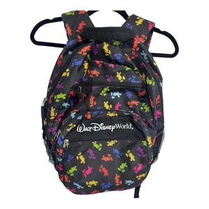 Mochila negra con estampado arco iris de Mickey Mouse de Walt Disney World de los parques de Disney 18,5x15 - Imagen 1 de 11