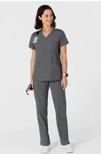 2 Sets Of Wink 123 Flex-n-reach Women’s Scrubs 2x Charcoal Grey - Picture 1 of 6