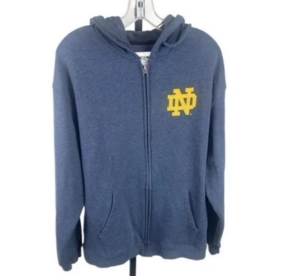 Notre Dame Fighting Irish 三叶草全拉链连帽衫运动衫 XL 码 — 第 1/4 张图片