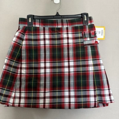 Saia curta xadrez Dennis uniforme Bruce H10 plus aba dupla plissada multicolorida nova com etiquetas - Imagem 1 de 4