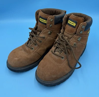 Botas de trabalho masculinas de couro marrom Stanley resistentes a óleo e derrapagem tamanho 11 W - Imagem 1 de 4