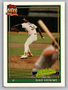 Tarjeta de béisbol 1991 Topps #580 Dave Stewart Bold Back Oakland Athletics MLB - Imagen 1 de 2