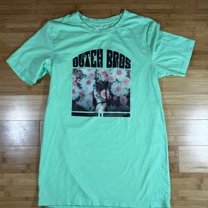 Camiseta Dutch Bros Café Gráfico Mediana Verde Menta Floral Logo Camiseta - Imagen 1 de 9