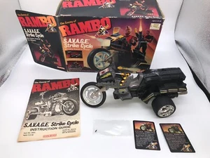 1986 Coleco Rambo SAVAGE Strike Cycle Complete BOX File Card & Instructions - Picture 1 of 21