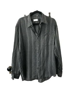 Camisa Riscatto Portofino Gris L Geométrica Rayas Mezcla Algodón Italia - Imagen 1 de 7