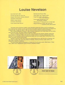 #0008 estampillas de Louise Nevelson #3379-3383a página de recuerdo - Imagen 1 de 1