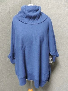 Pure Collection Cashmere Oversized Poncho Blue UK S RRP £229 Ln041 ii 04 - Picture 1 of 6