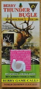 Paquete de 2 cañas de repuesto Berry Thunder Bugle Elk juego llamada RT-Blanco delgado - Imagen 1 de 2