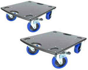 2x ADAM HALL Transportroller Rollbrett 125 mm gebremste Lenkrollen & Bockrollen - Picture 1 of 16