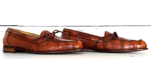 NICE! Men's $1195 ZELLI Rust Genuine Alligator Crocodile Loafers Boots Shoes 13 - Picture 1 of 9