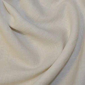 Washed Linen Canvas Fabric Material - IVORY - Picture 1 of 1