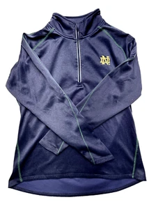 Suéter Knights Apparel Notre Dame 1/4 Cremallera Para Mujer’s L Azul Agujeros para los Pulgares - Imagen 1 de 6