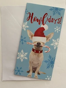 New ChIhuahua Dog Set Of 8 Christmas Cards Money Holders Gift Cards - Picture 1 of 3
