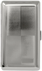 Portasigarette e portasigarette placcato metallo Silver Four Square (confezione completa 120s) - Foto 1 di 4