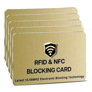 RFID Blocking Card - 5 Pack, Contactless NFC Credit Card ID Protection Safe Bank - Picture 1 of 4