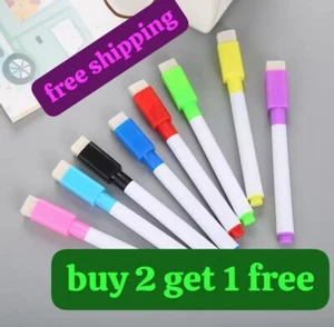 1/4/5/10tlg. Farbset Nichtmagnet Whiteboard Markerstifte, trocken abwischbarer Radierer UK - Bild 1 von 31