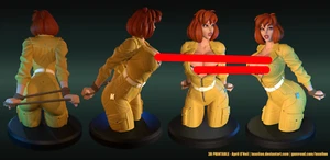 Busto de resina impreso en 3D a prueba de artista para reportero de los 80 abril para fanáticos de las tortugas - Imagen 1 de 7