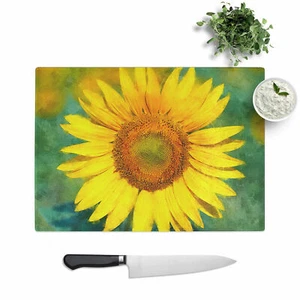 Il Tagliere Girasole Vetro Texturizzato Taglio Piano Lavoro Salva Cucina - Foto 1 di 6