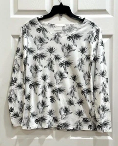 Anthropologie x IMRIE Palm leaf print Organic Long Sleeve top Womens SMALL - Picture 1 of 15