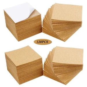 120Pcs Self Adhesive Cork Squares, MOTASOM 4 x 4 Inch Strong Cork Adhesive Sheet - Picture 1 of 7
