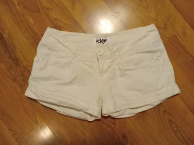 Fox racing Women's Shorts Sz. 7 White Cotton 4 Pocket Embroidered Logo 31" X 3" - Image 1 of 4