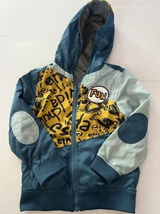 Desigual Kids Size 5-6 Boys Hooded Jacket Reversible Designer Print Pockets - Picture 1 of 13