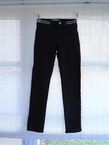 Jordache Size 10 Slim Girls Black Stretch Skinny Pants Elastic Waist Silver Trim - Picture 1 of 3