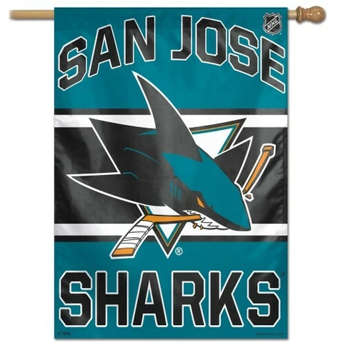 SAN JOSE SHARKS 28"X40" HOUSE FLAG WALL BANNER NHL LICENSED USA SELLER QUALITY Cover