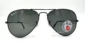 Original Ray Ban 3025 002/58 schwarz klassische Pilotenbrille polarisiert 55 mm - Bild 1 von 9