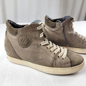 PAUL GREEN Womens Brown metallic Suede Side-Zip High-Top Sneakers - US 7 - Picture 1 of 10