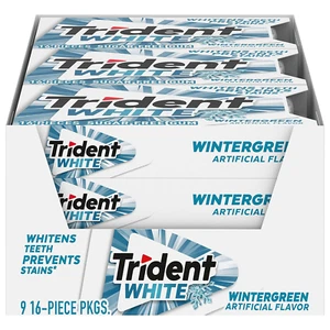 Trident White Wintergreen Sugar Free Gum, 9 Packs of 16 Pieces (144 Total - Picture 1 of 12