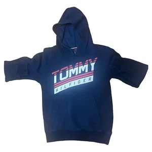 Tommy Hilfiger Sweater Boys Medium Blue Red White Outdoors Cotton Hoodie Youth - Picture 1 of 5