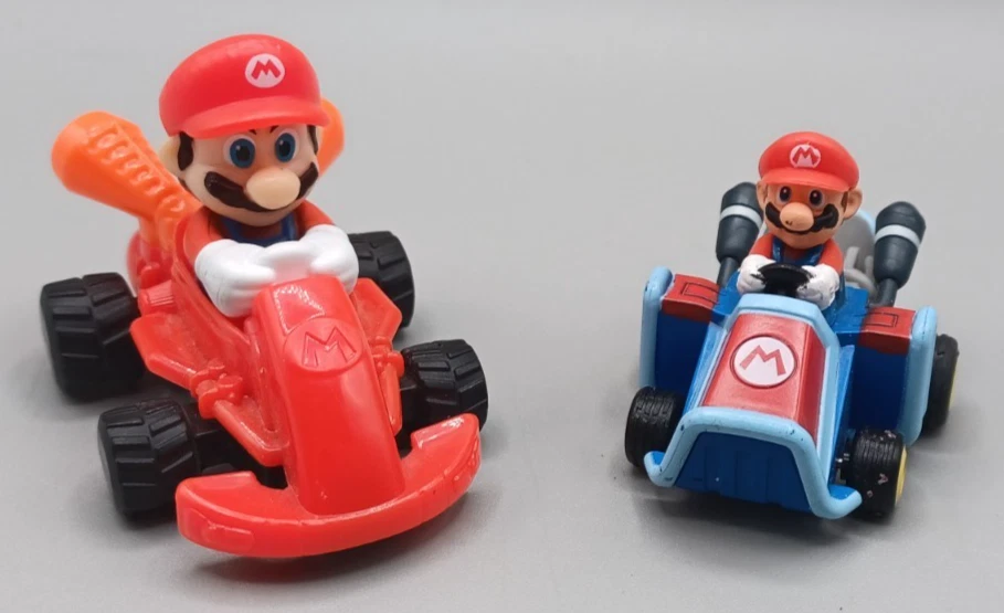 Lot of 2 Nintendo Mario Cart Plastic Toy Cars Cake Toppers - Image 1 of 4