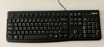 Logitech عربي K120 USB Wired Keyboard (English and Arabic) for PC - Black - NEW - Image 1 of 4
