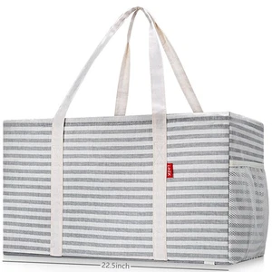 Bolso de mano utilitario extra grande de pie con marco de alambre de metal y los laterales... - Imagen 1 de 7