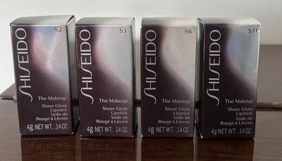 Makeup bulk Shiseido The Makeup Sheer Gloss Lipstick x4 Shade S2, S3, S6, S11 - image 1 of 4