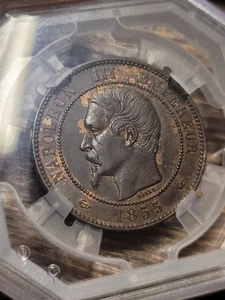 10 Centimes Napoléon  Gradée Ms62 - Foto 1 di 2