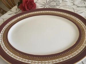 Vintage Mint Myott New Hampshire Crown 2734BU 15” Serving Platter Gold, Maroon - Picture 1 of 8