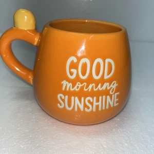Taza de cerámica Good Morning Sunshine naranja con mango de girasol - Imagen 1 de 5