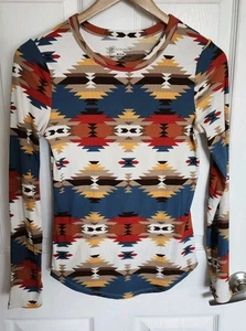 Top camicia donna junior azteca indiana manica lunga taglia M media 7-9 usato in ottime condizioni NOBO - Foto 1 di 11