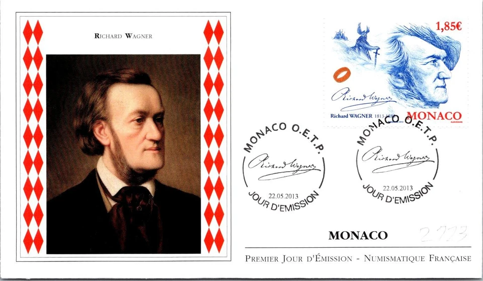 Monaco SC# 2723 FDC 2013 Richard Wagner - A03069 - Image 1 of 2