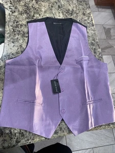 New Men's Wisteria Purple Tuxedo Vest Fullback Wedding Groom Church Suit L - Picture 1 of 4
