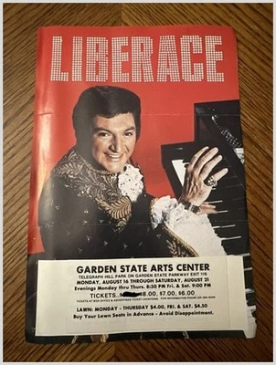 Liberace Concert Flyer Garden State Arts Center NJ 1971 Foto 1 de 3