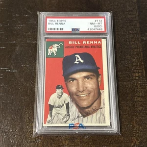 1954 Topps #112 Bill Renna Philadelphia A's PSA 8 NM-MT (OC) - Foto 1 di 2