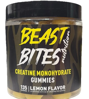 Beast Bites Nutrition - 135 gomas monohidratadas de creatina - Limão |EXP 01/2027| - Imagem 1 de 4