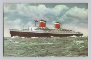 United States Lines - Cartolina SS United States Oceanliner in mare  - Foto 1 di 2