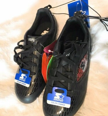Botines de fútbol para niños jóvenes con cambio de color negro talla 2 marca Starter con etiquetas Foto 1 de 4