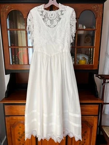 Jessica McClintock Vintage White Lace Wedding Bridal Prom Dress Size 12 - Picture 1 of 16